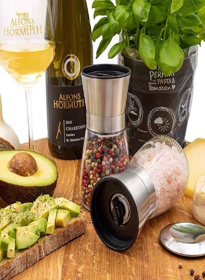 Chelory Salt and Pepper Grinder Set, Adjustable Coarseness Salt and Pepper Mills, Refillable Pepper and Salt Shakers with Premium Stainless Steel for Sea Salt, Black Peppercorn, Spices(2 pcs) - Image 4